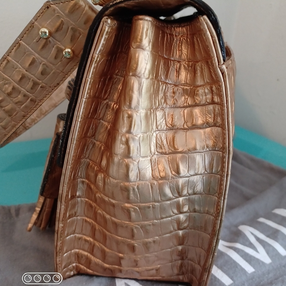 NWT Brahmin RARE COLOR "ROSE GOLD" OPHELIA Strada Satchel - Picture 3 of 12